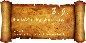 Benkóczky Jusztina névjegykártya